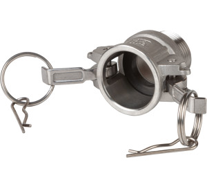 Racor Tipo B: Camlock Hembra – Rosca Macho ISO 7-1 (EN 10226-1).